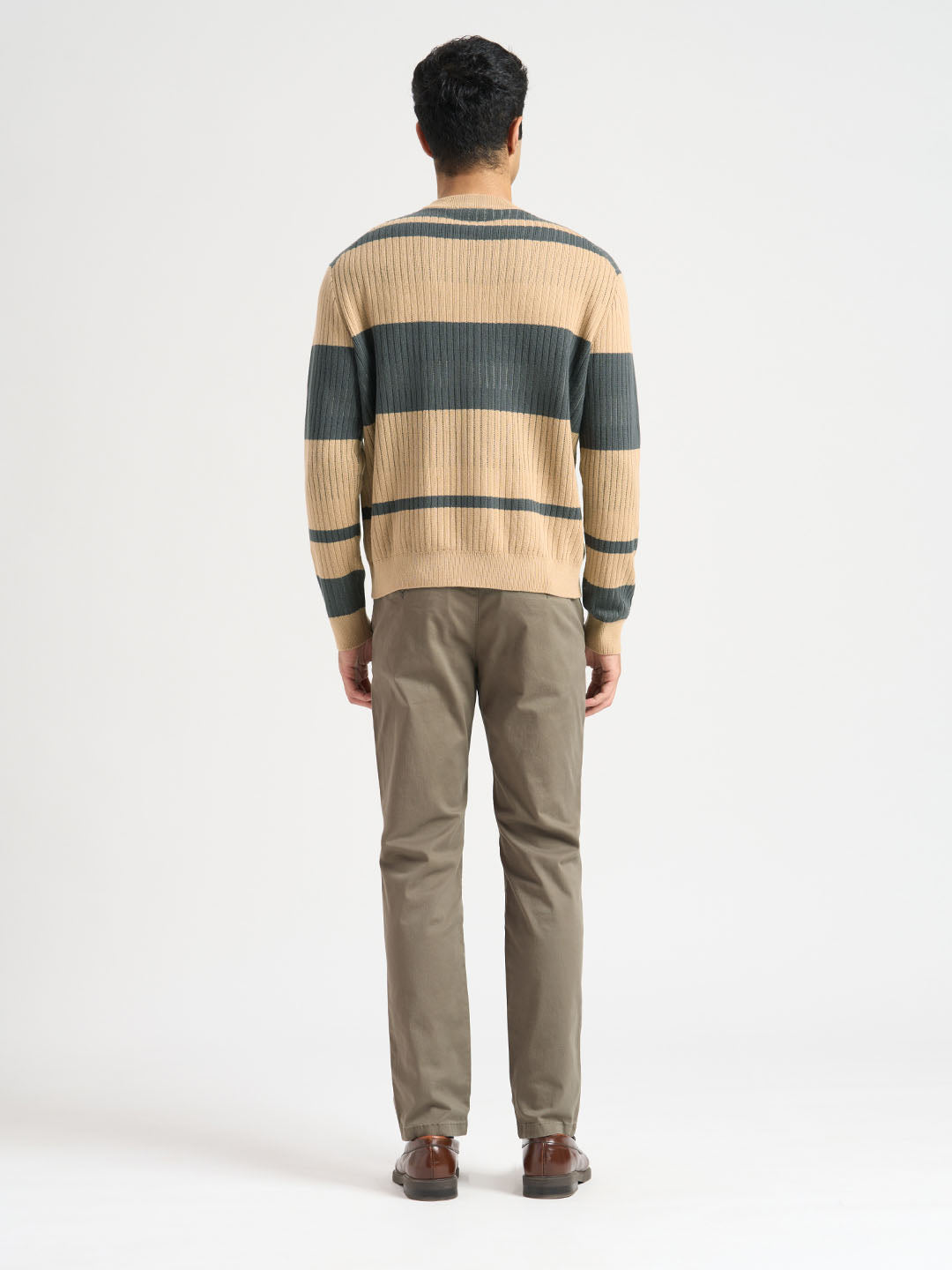 Organic Cotton Colourblocked Pullover - Beige