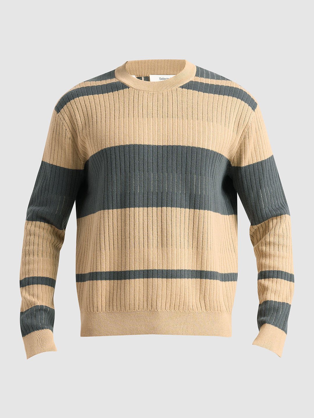 Organic Cotton Colourblocked Pullover - Beige
