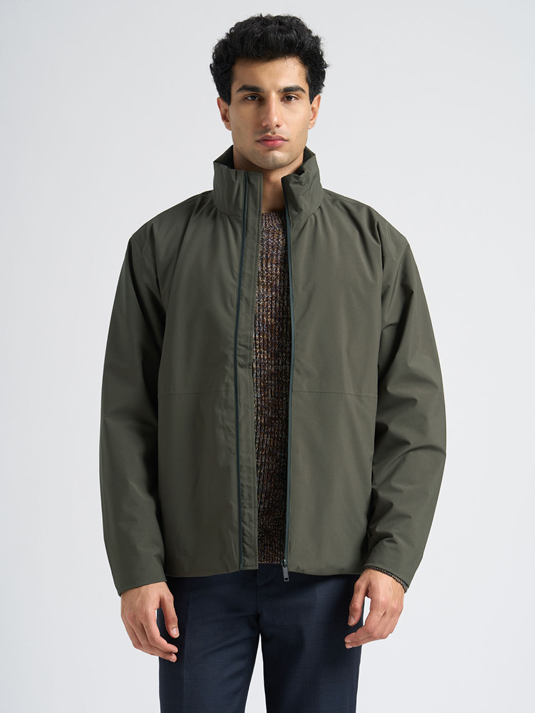 High Neck Urban Tech Jacket - Green