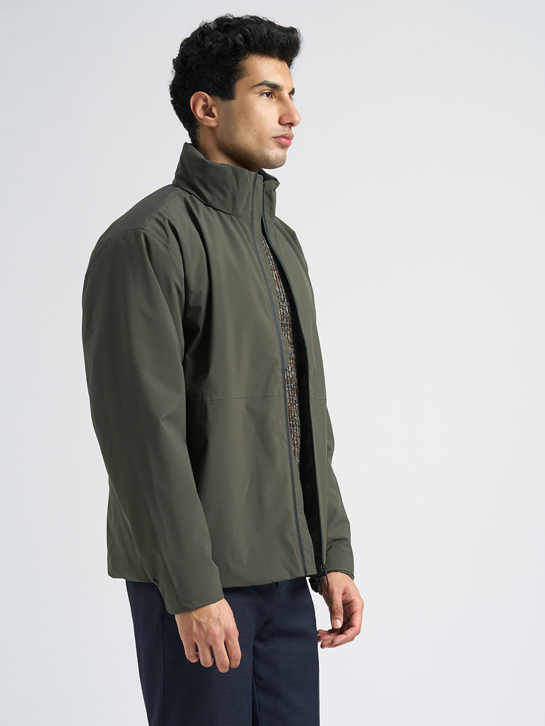 High Neck Urban Tech Jacket - Green
