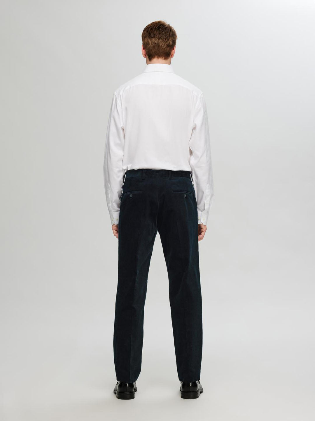 Regular Fit Corduroy Tailored Trousers - Deep Blue