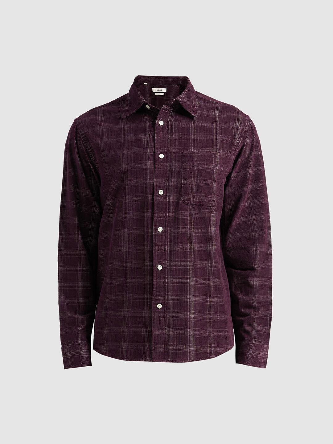 Corduroy Check Shirt - Maroon