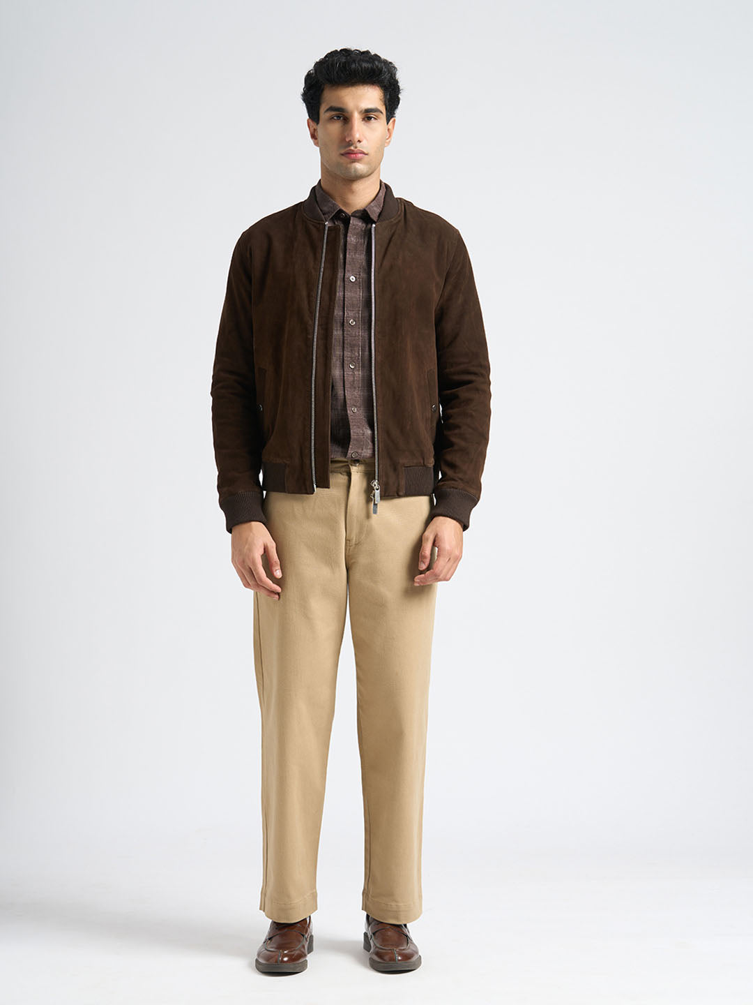 Corduroy Check Shirt - Brown
