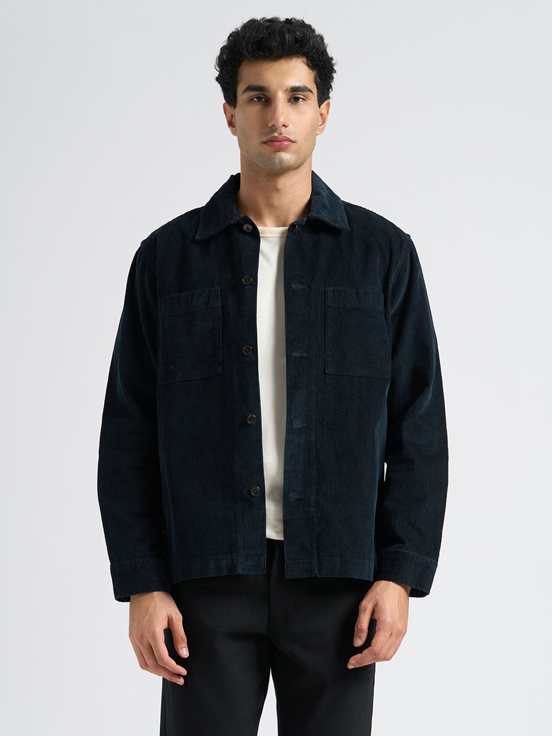 Organic Cotton Corduroy Overshirt - Blue