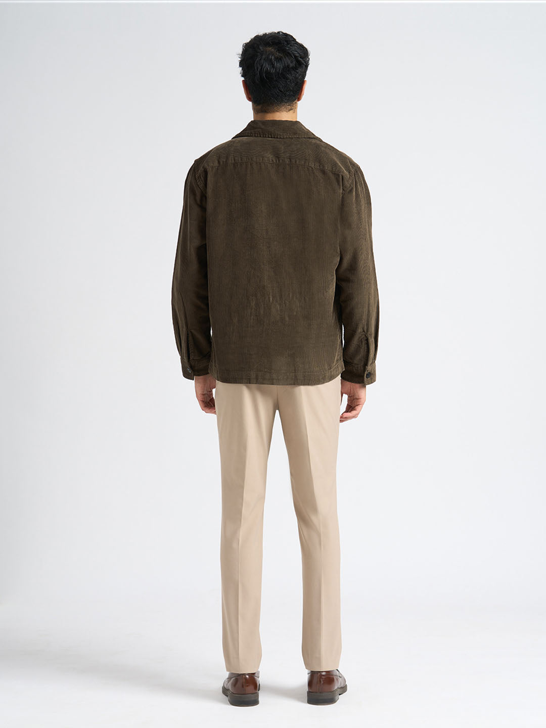 Organic Cotton Corduroy Overshirt - Brown