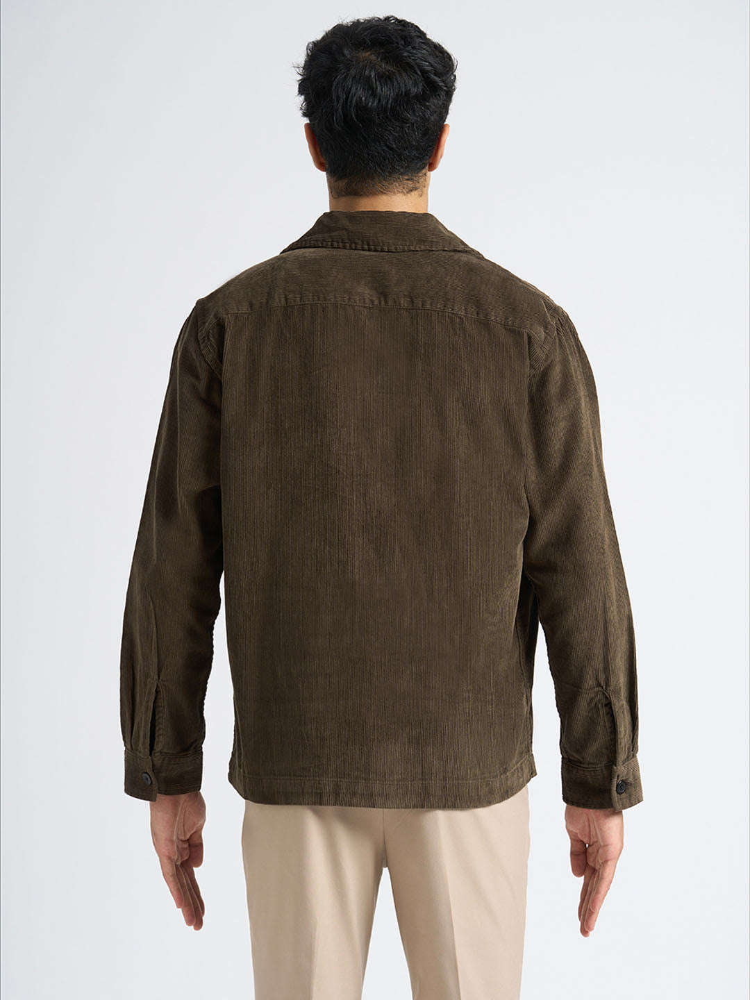 Organic Cotton Corduroy Overshirt - Brown