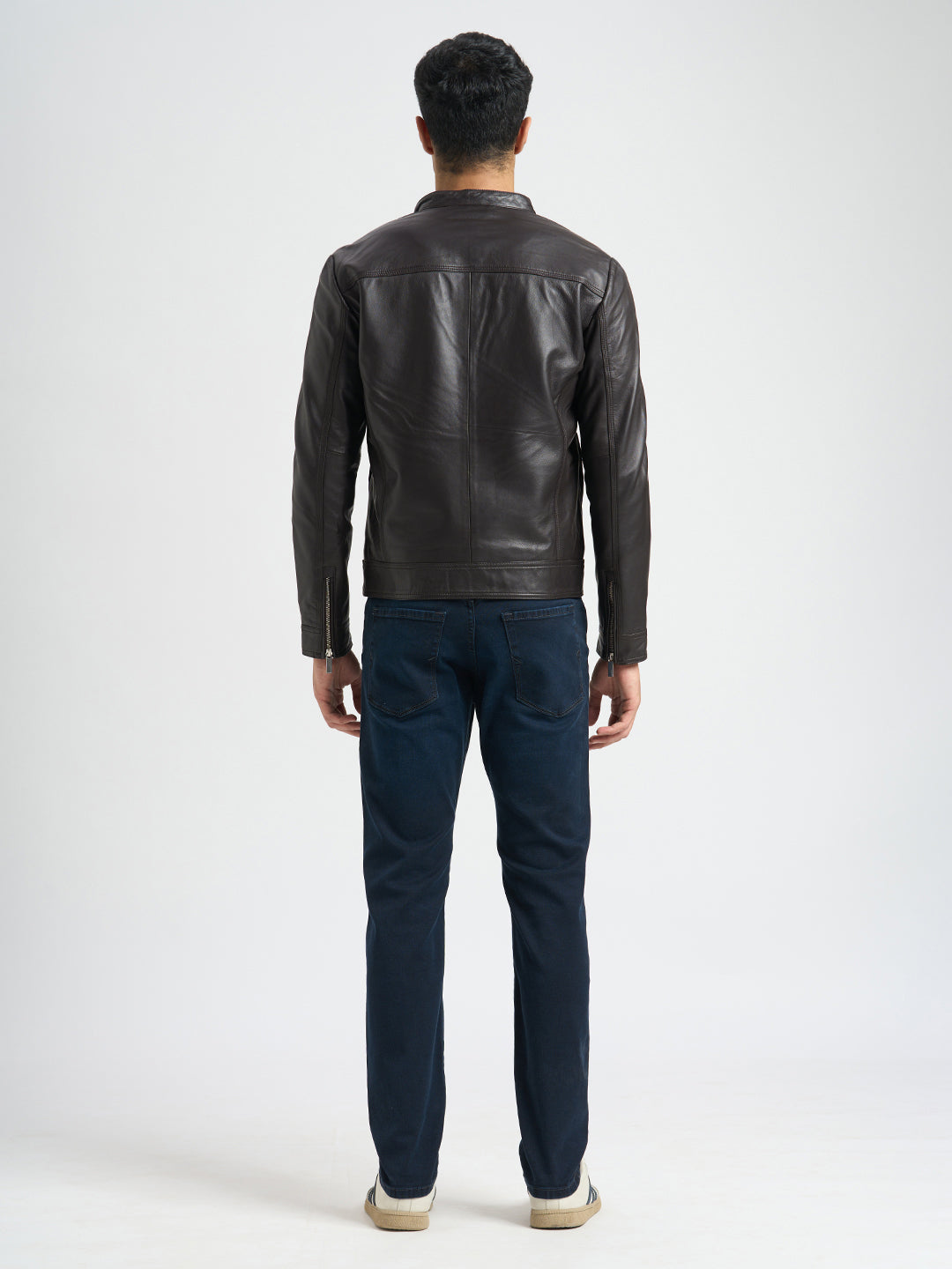Two-Way Zip Leather Jacket