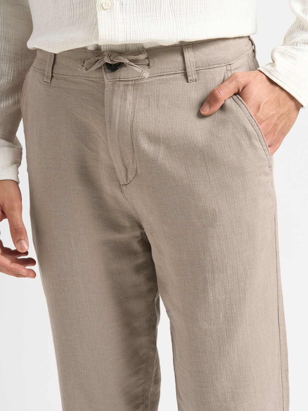 Slim Fit Linen Blend Pants