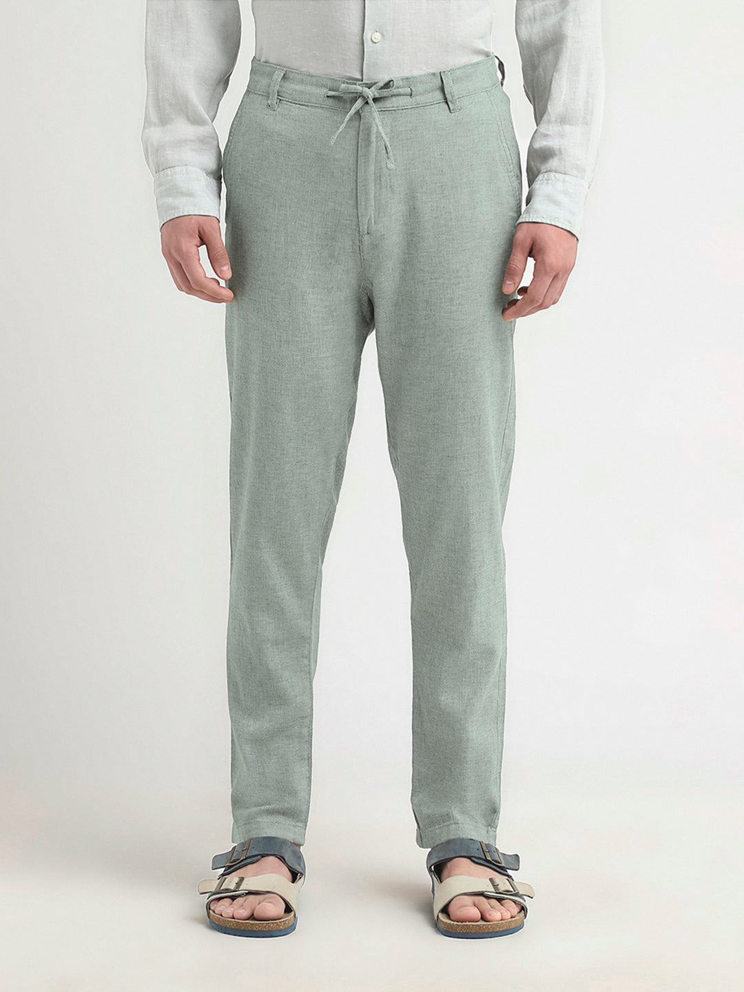 Slim Tapered Linen Blend Pants