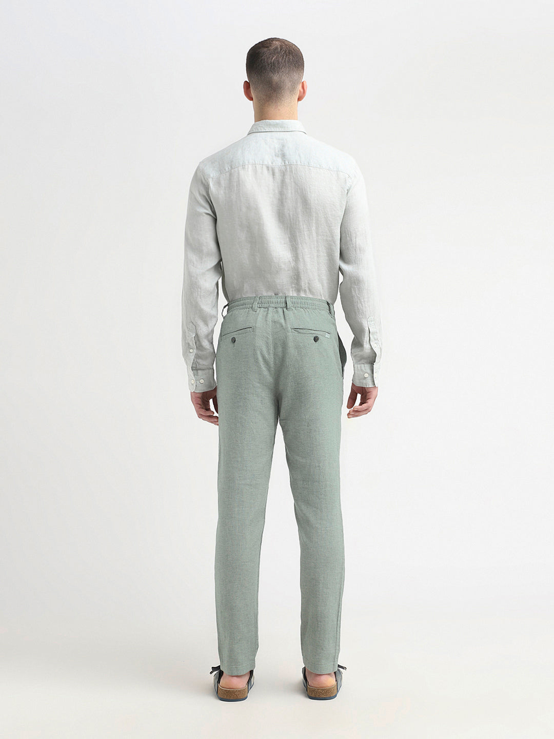 Slim Tapered Linen Blend Pants