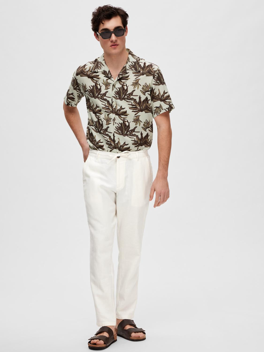 Slim Fit Linen Blend Pants