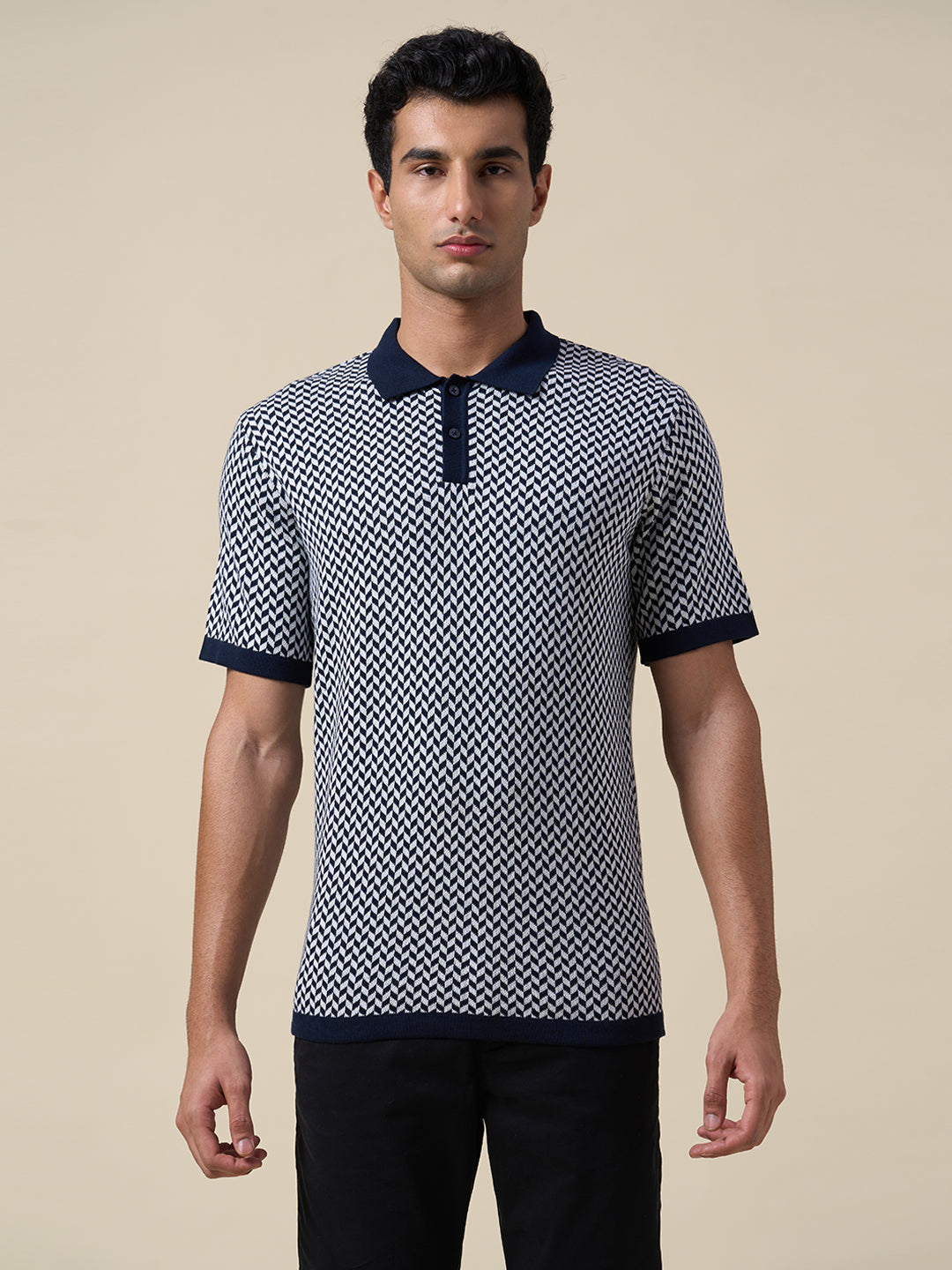 Buy Cotton printed Knit Polo for Men Online