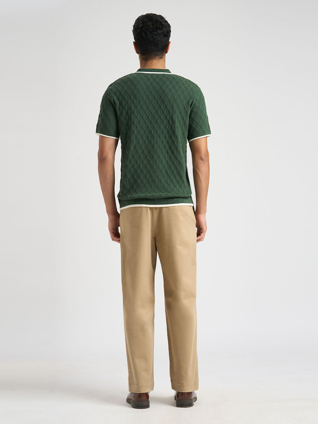 Dark Green Structured Cotton Polo