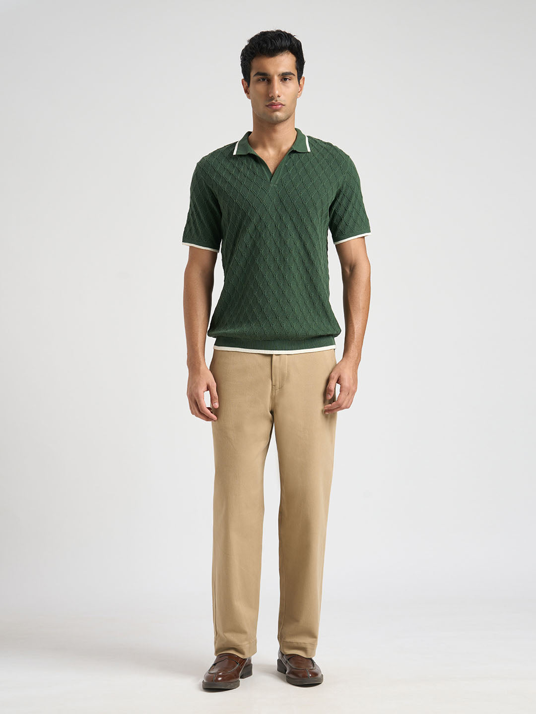 Dark Green Structured Cotton Polo
