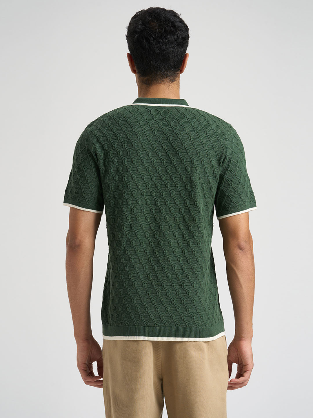 Dark Green Structured Cotton Polo