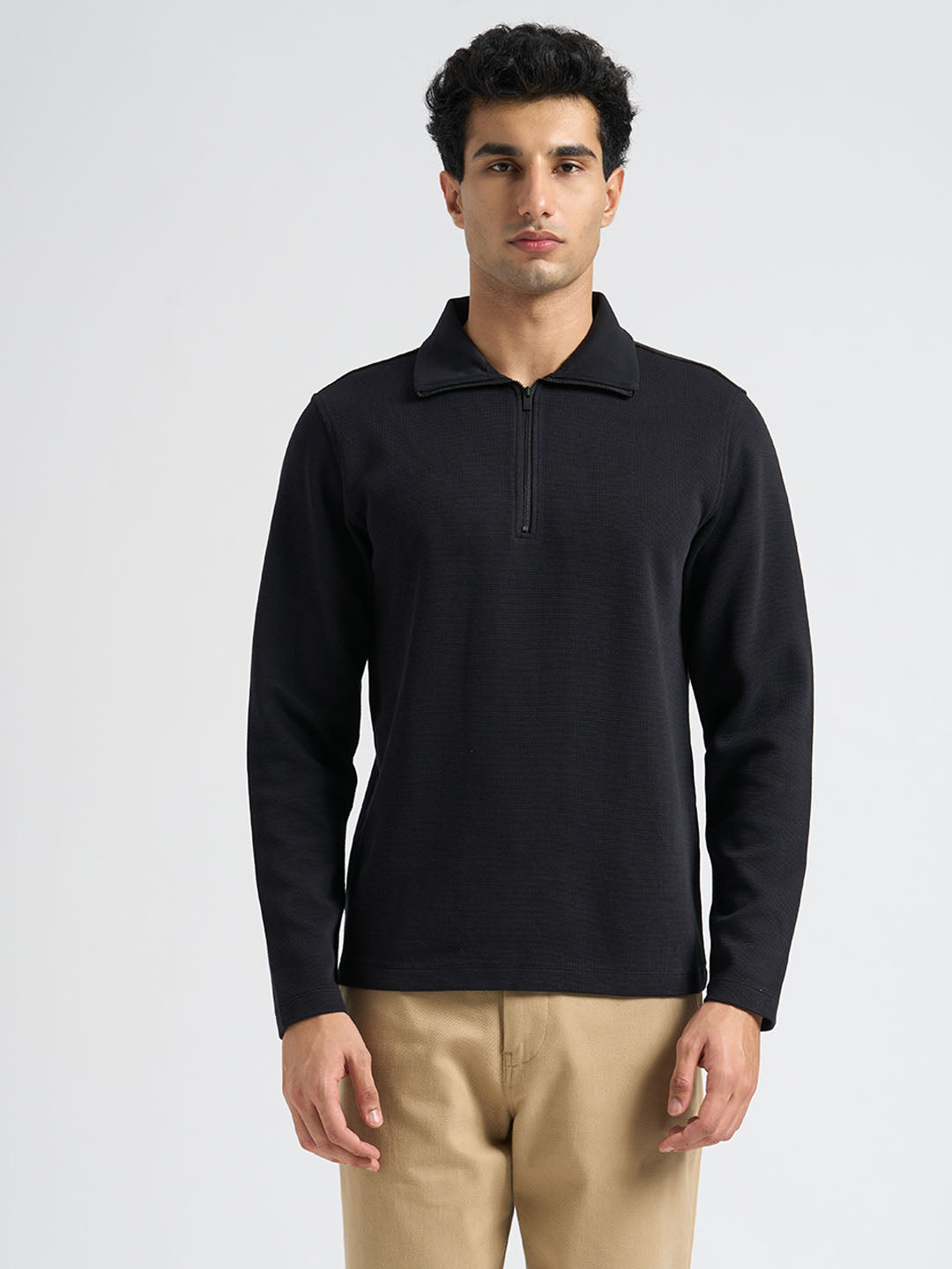Cotton Blend Zipped Sweatshirt