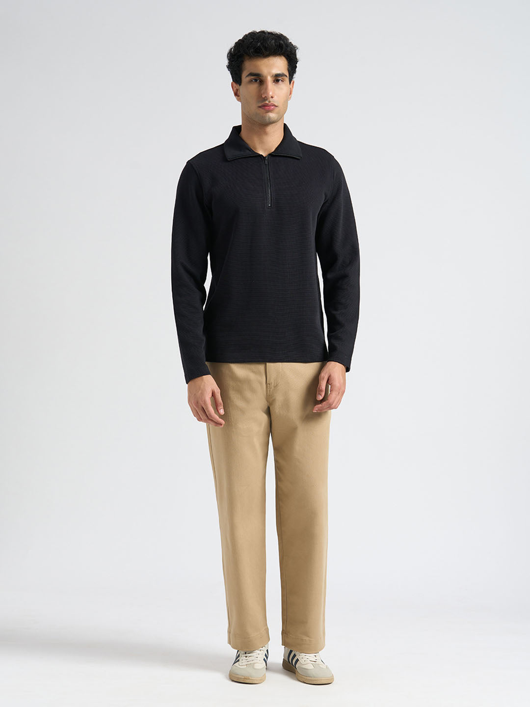 Cotton Blend Zipped Sweatshirt