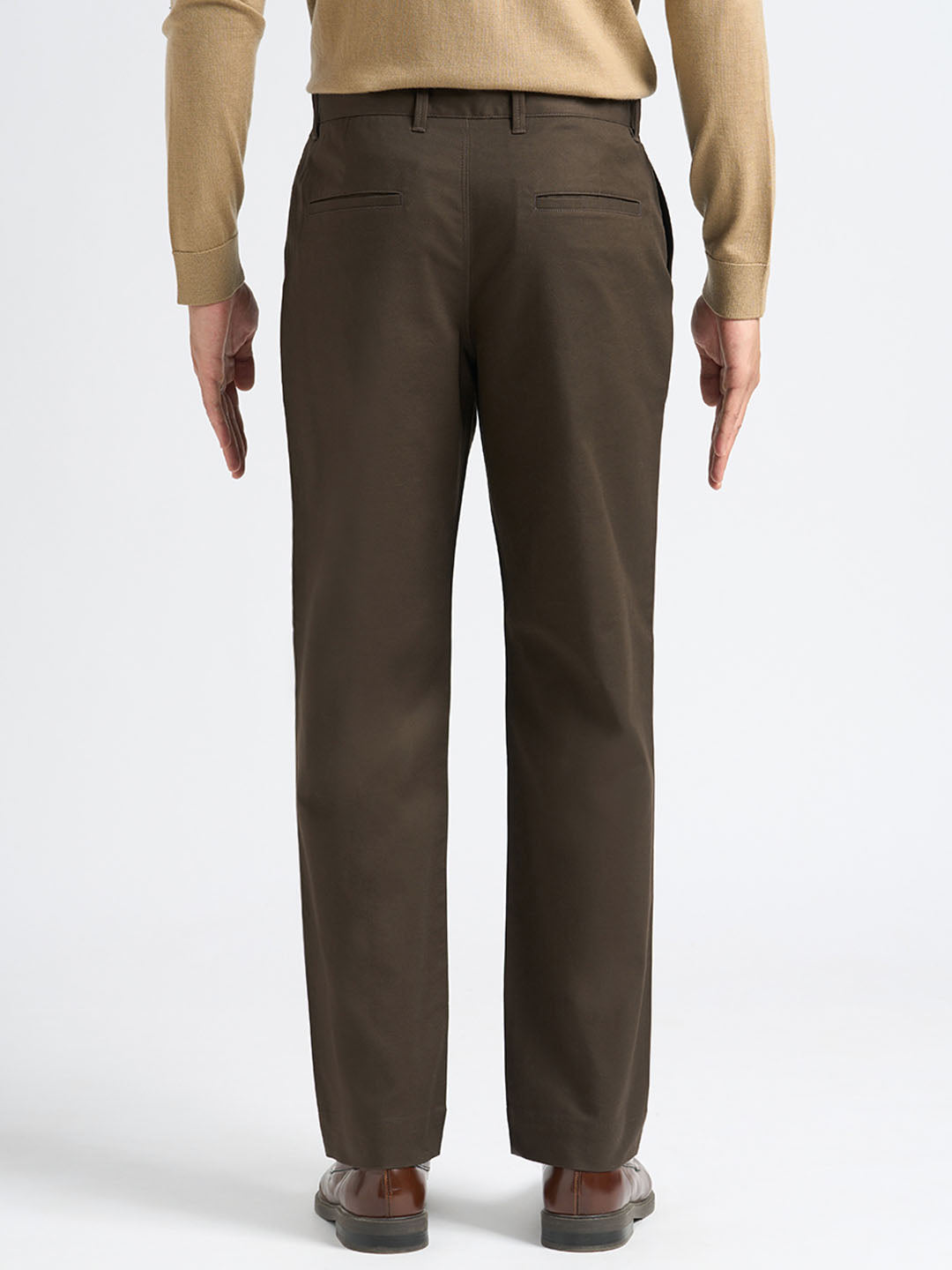 Dark Brown Straight Fit Chinos