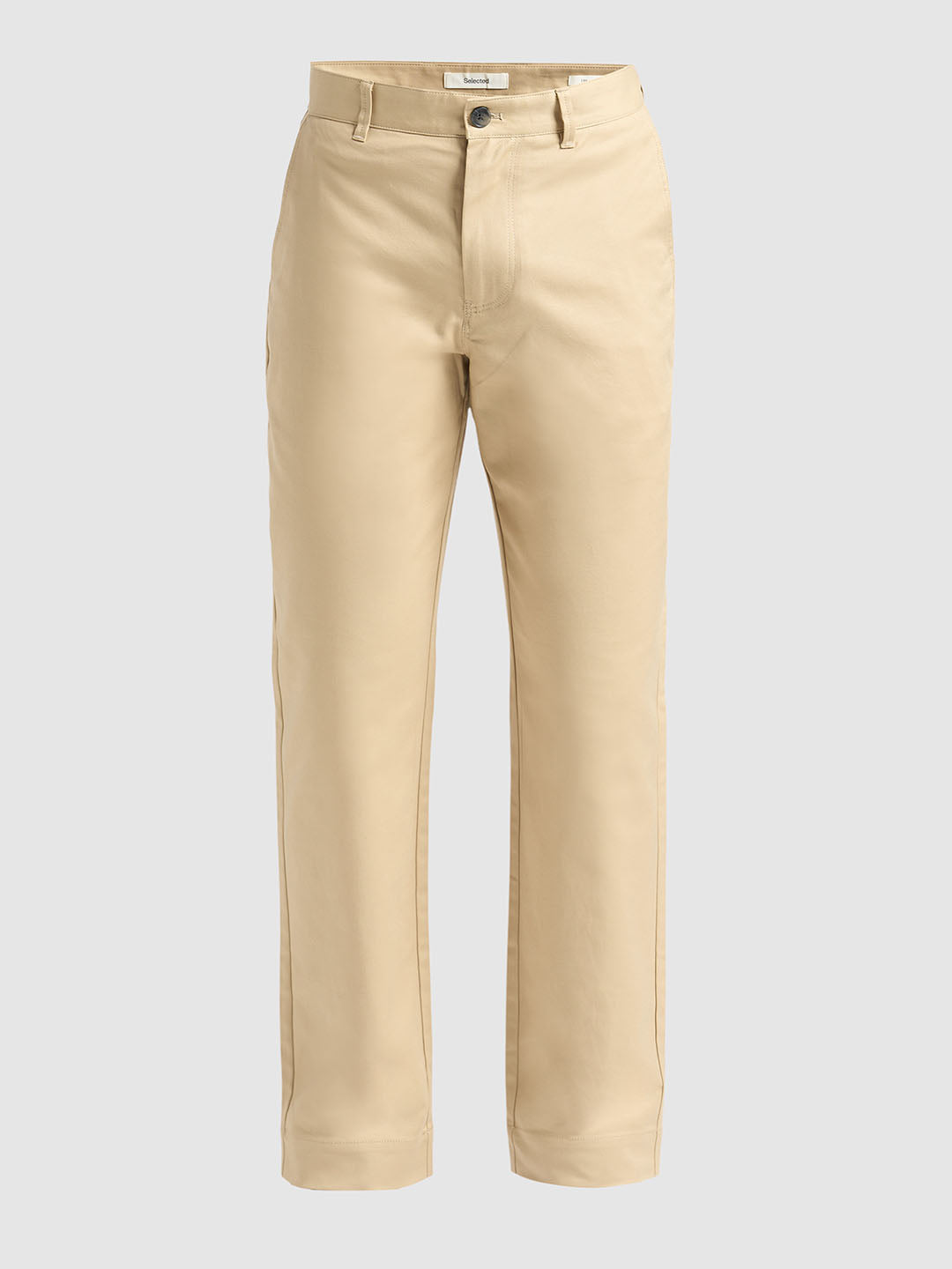 Beige Straight Fit Chinos