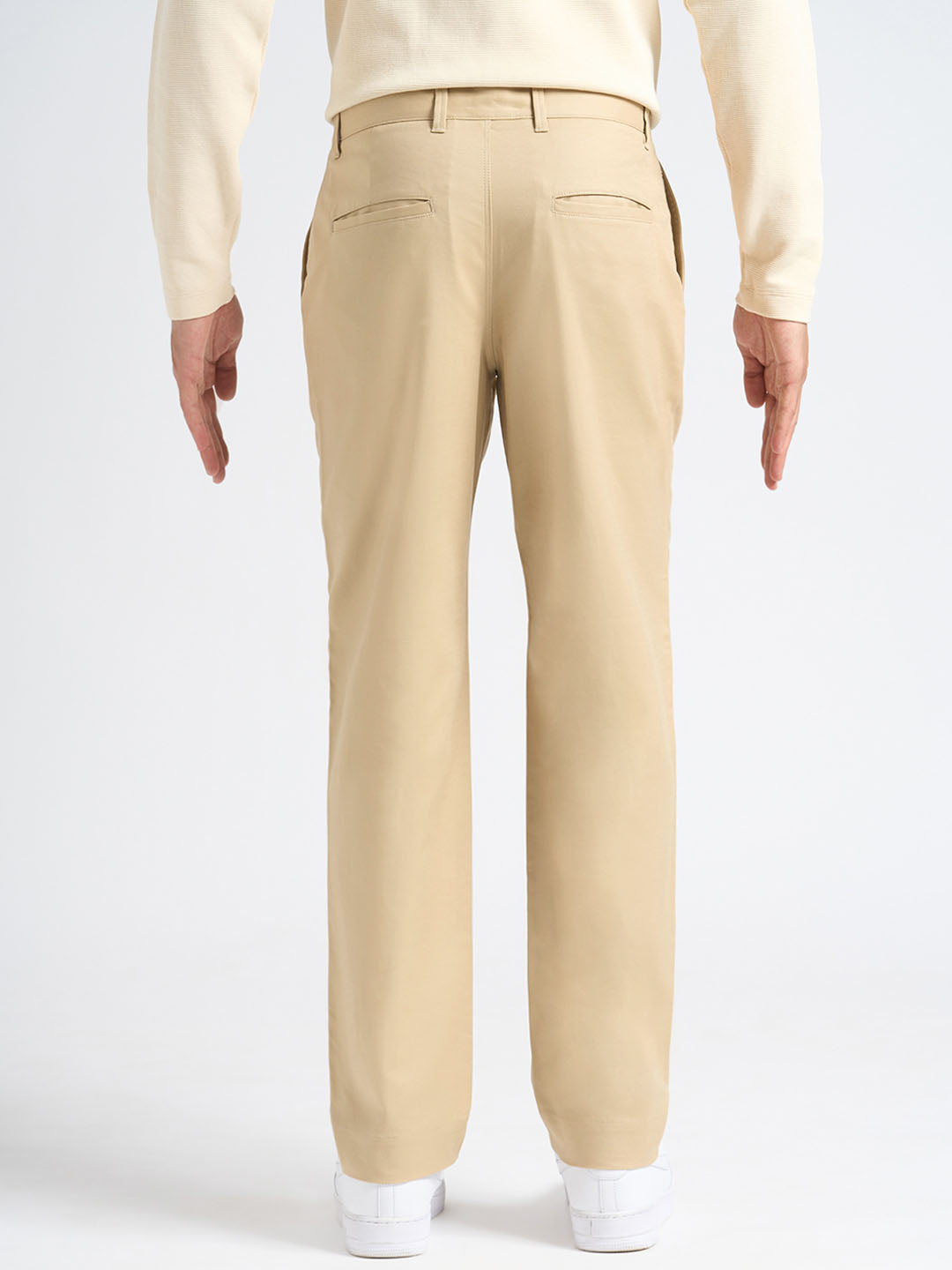 Beige Straight Fit Chinos