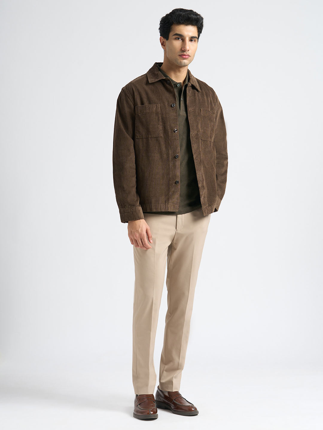 Organic Cotton Jacquard Polo - Dark Brown