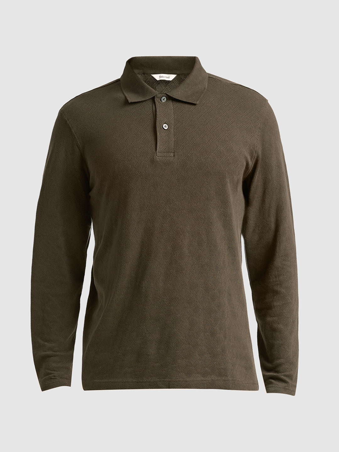 Organic Cotton Jacquard Polo - Dark Brown