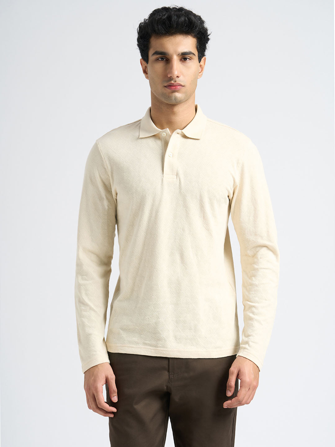 Organic Cotton Jacquard Polo - Off-White