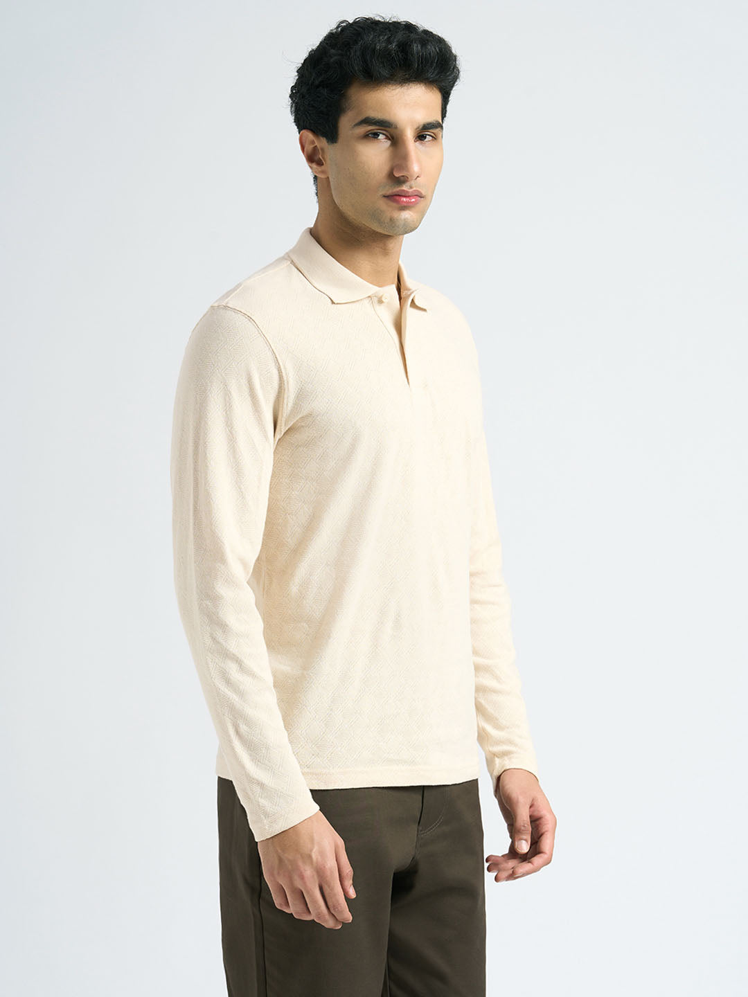 Organic Cotton Jacquard Polo - Off-White