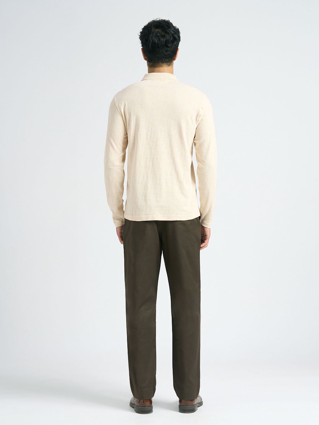 Organic Cotton Jacquard Polo - Off-White