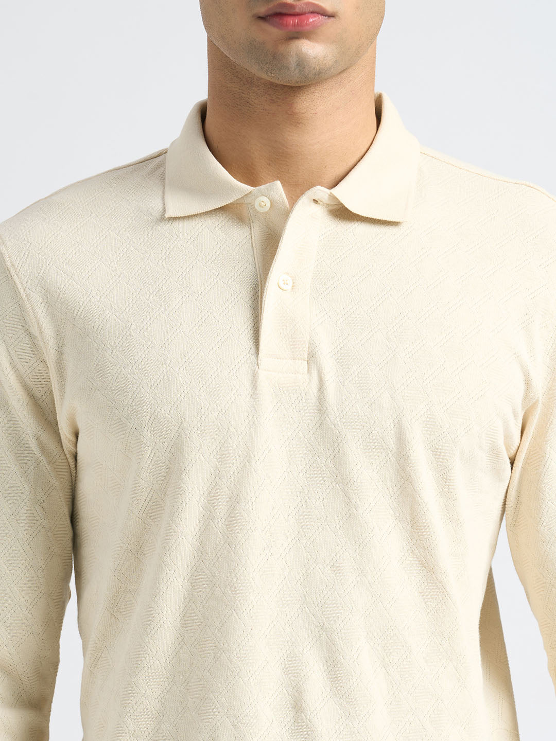 Organic Cotton Jacquard Polo - Off-White