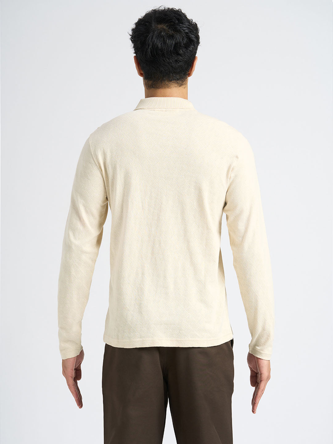 Organic Cotton Jacquard Polo - Off-White