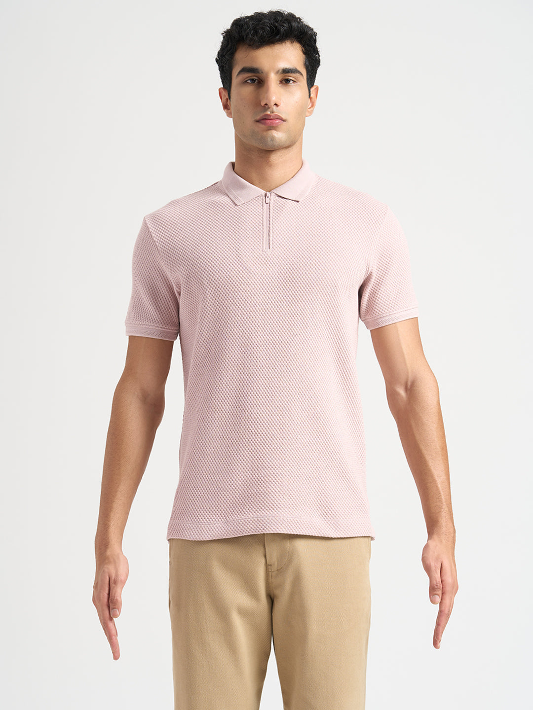 Buy Cotton Zip Knit Polo for Men Online