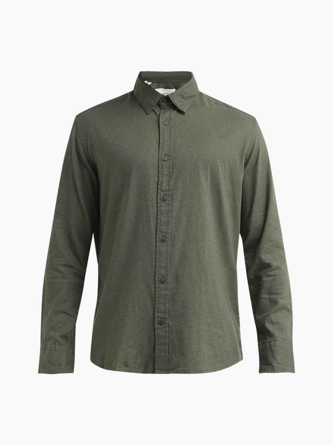 Linen Blend Regular Fit Shirt - Green
