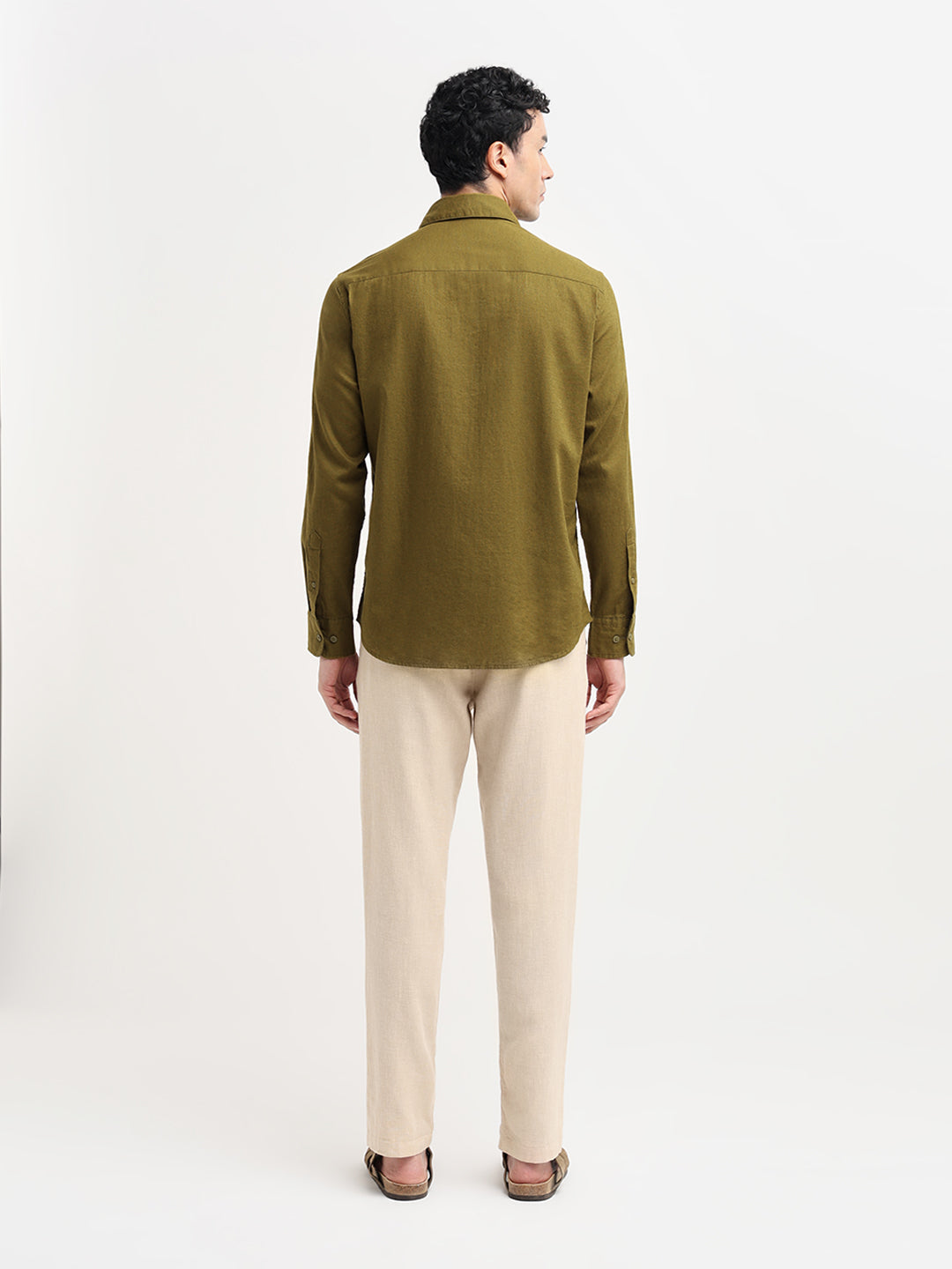 Green Linen Blend Shirt