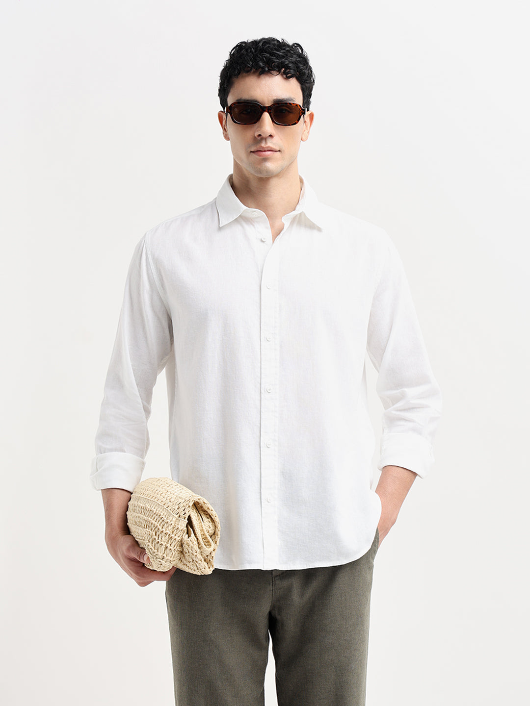 Off-White Linen Blend Shirt