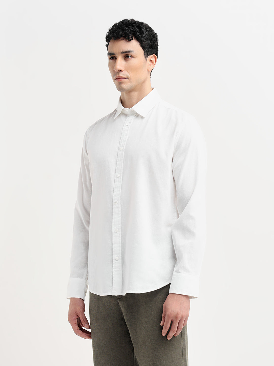Off-White Linen Blend Shirt