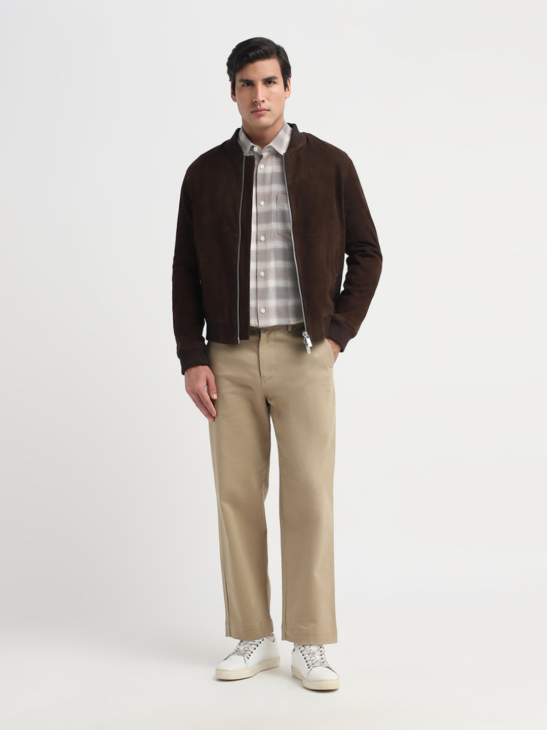 Spread Collar Check Shirt