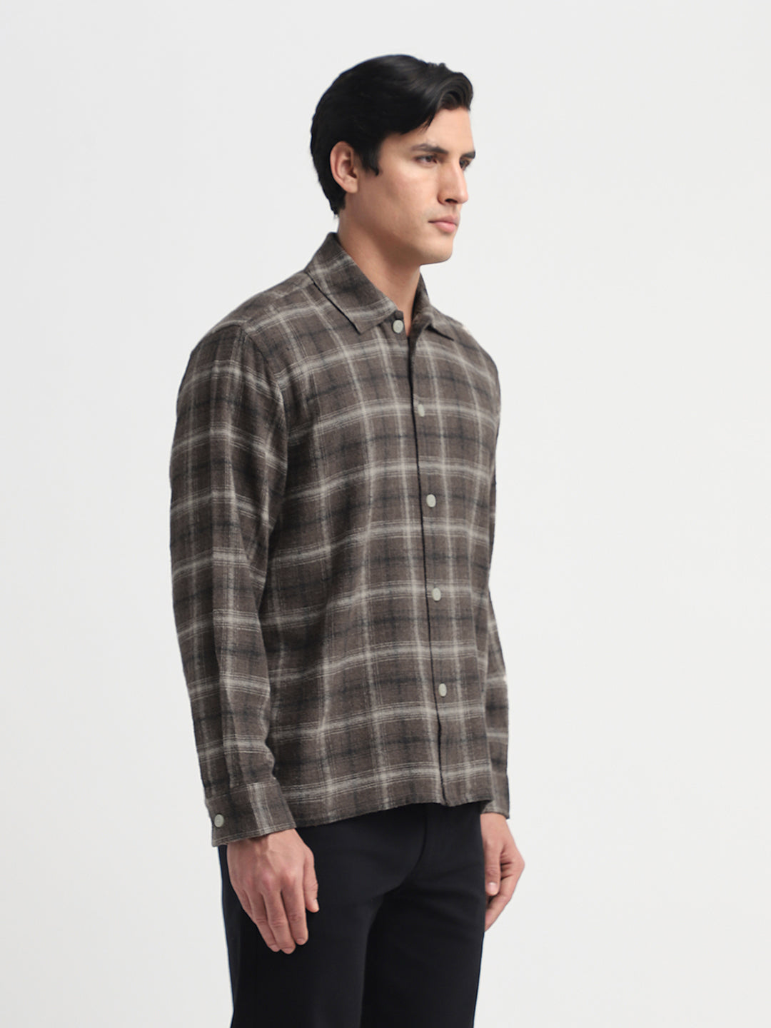 Mélange Edwin Check Shirt - Brown