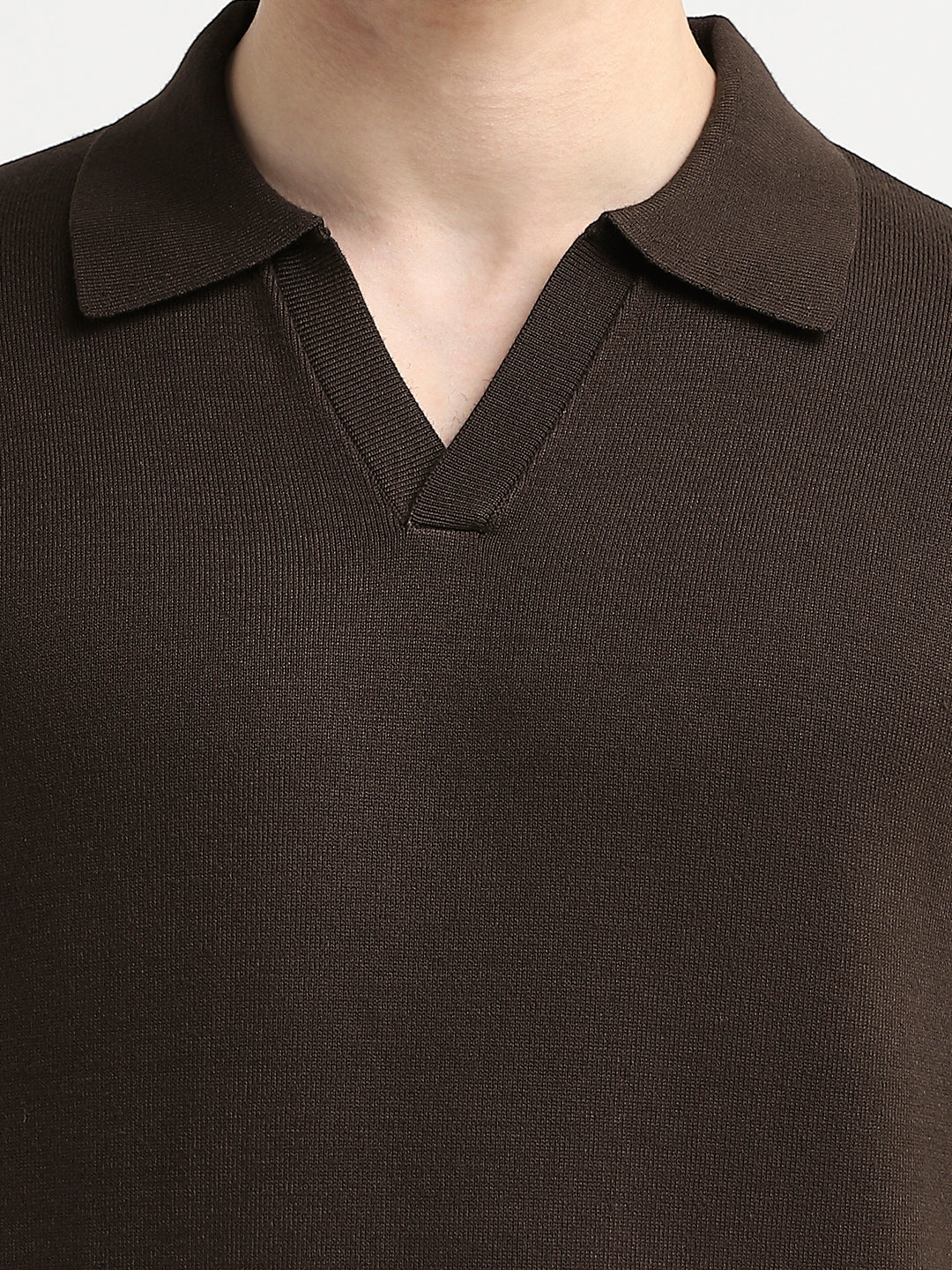 Knitted Polo - Dark Brown