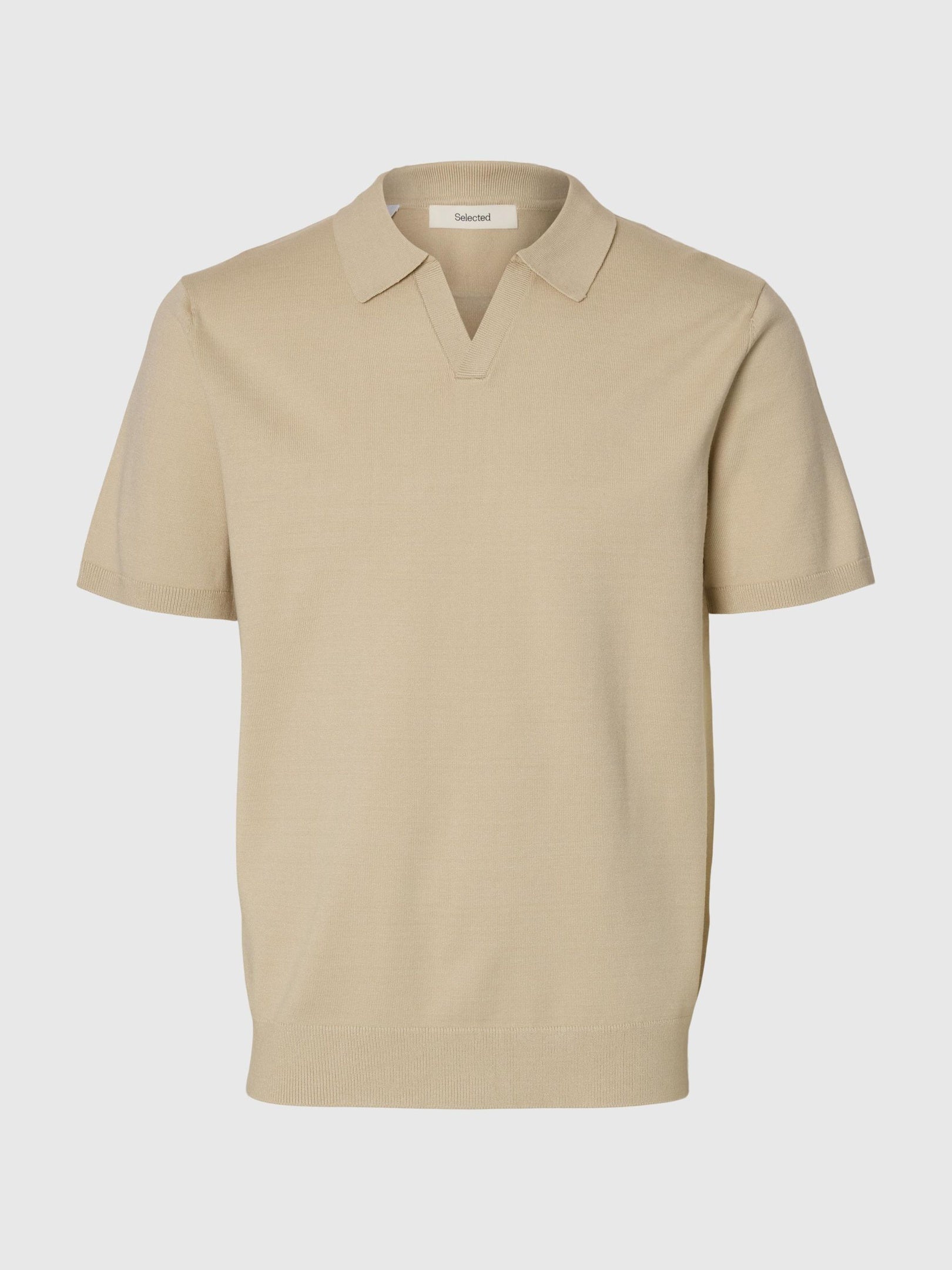 Beige Knitted Polo