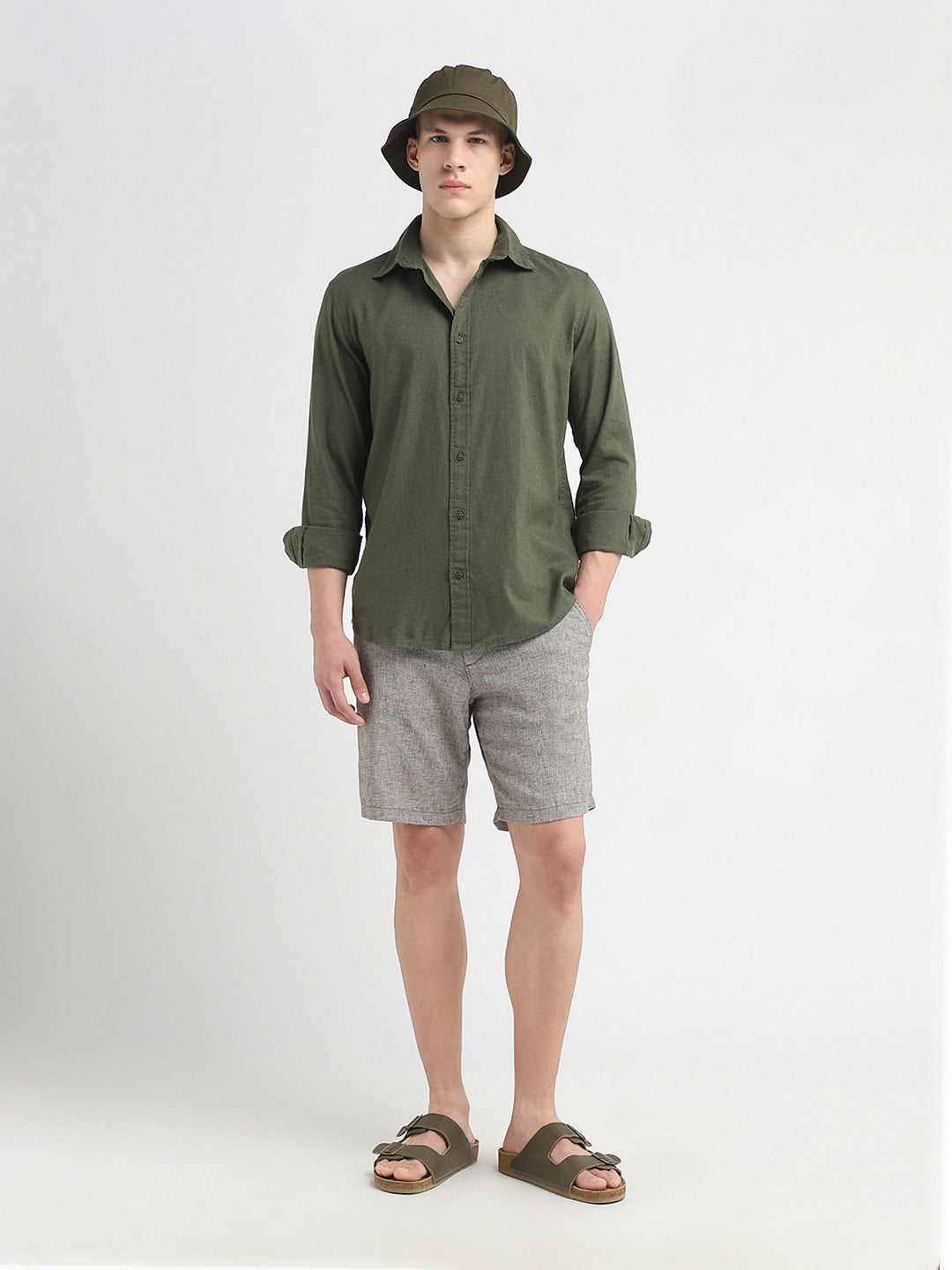 Linen Blend Regular Fit Shorts