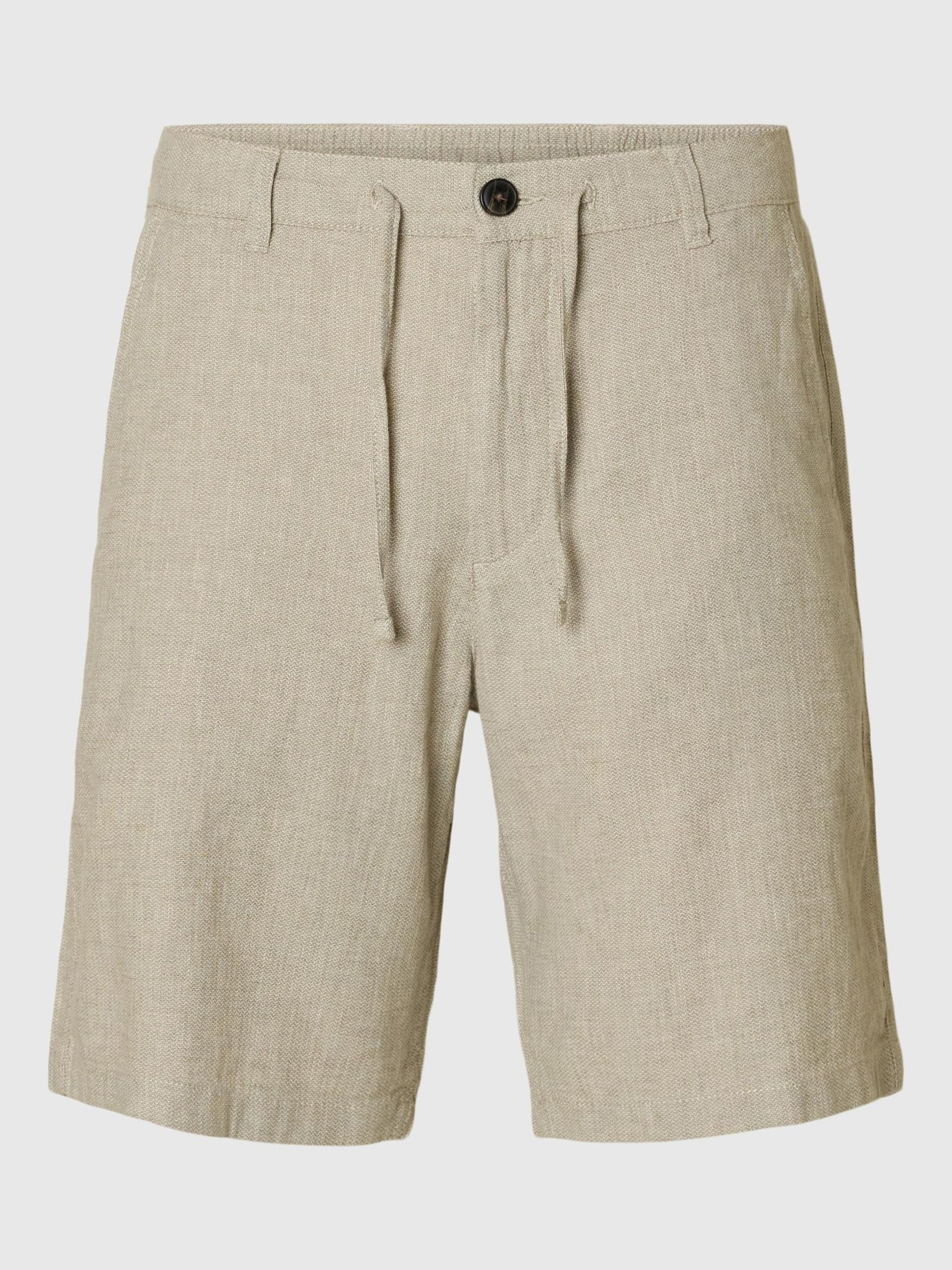 Mid Rise Linen Blend Shorts