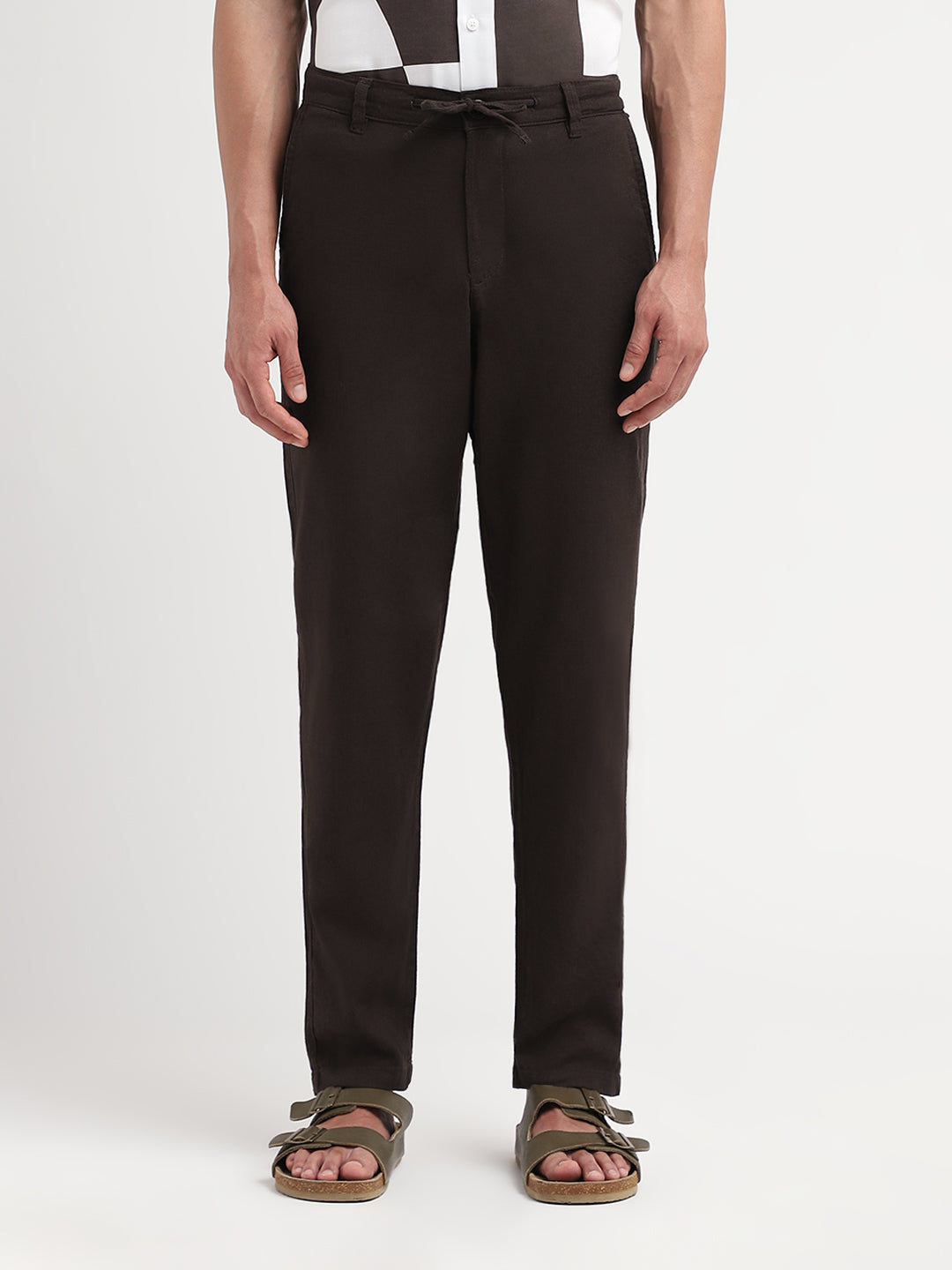 Linen Blend Slim Fit Pants