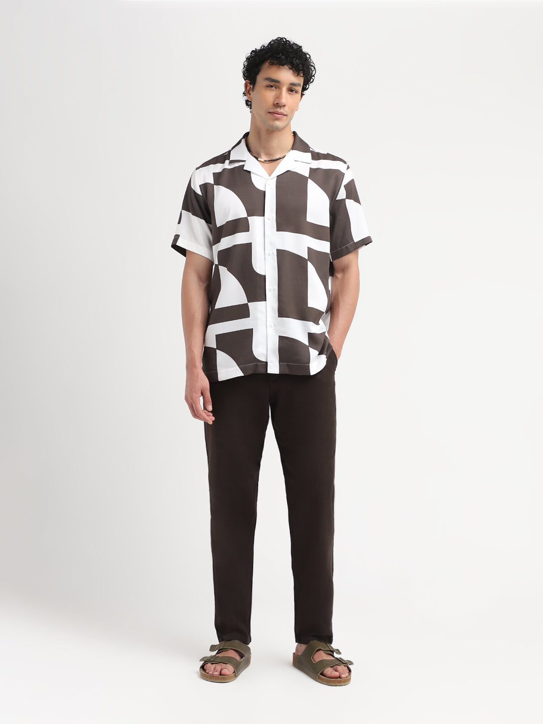 Linen Blend Slim Fit Pants