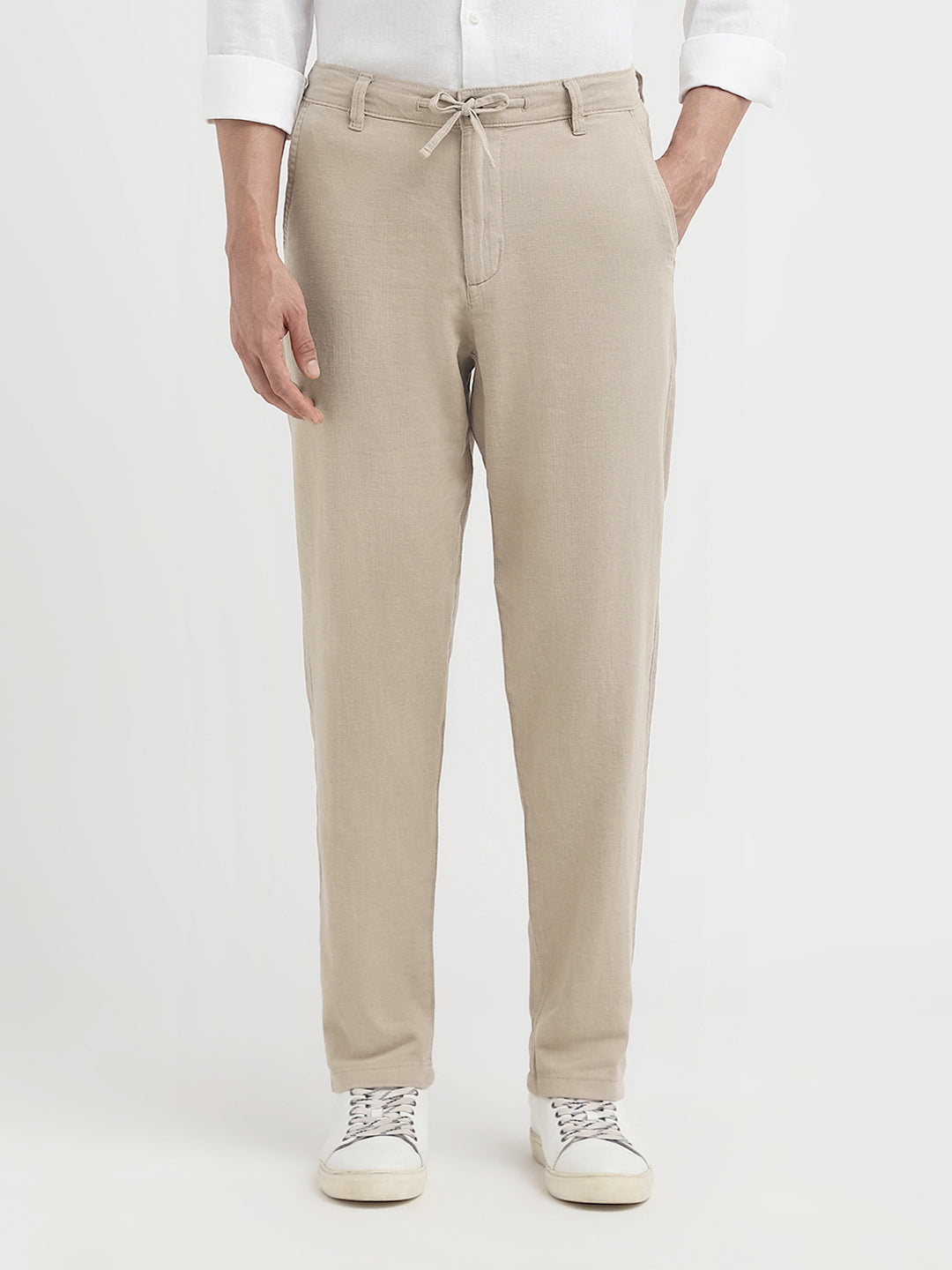 Slim Tapered Linen Blend Pants