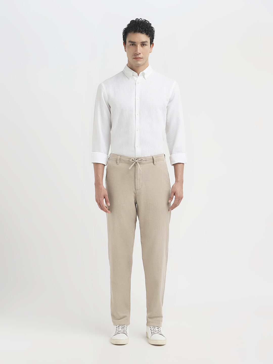 Slim Tapered Linen Blend Pants