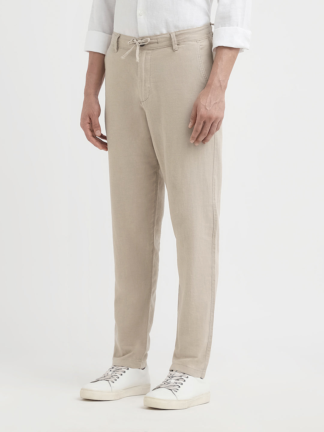 Slim Tapered Linen Blend Pants