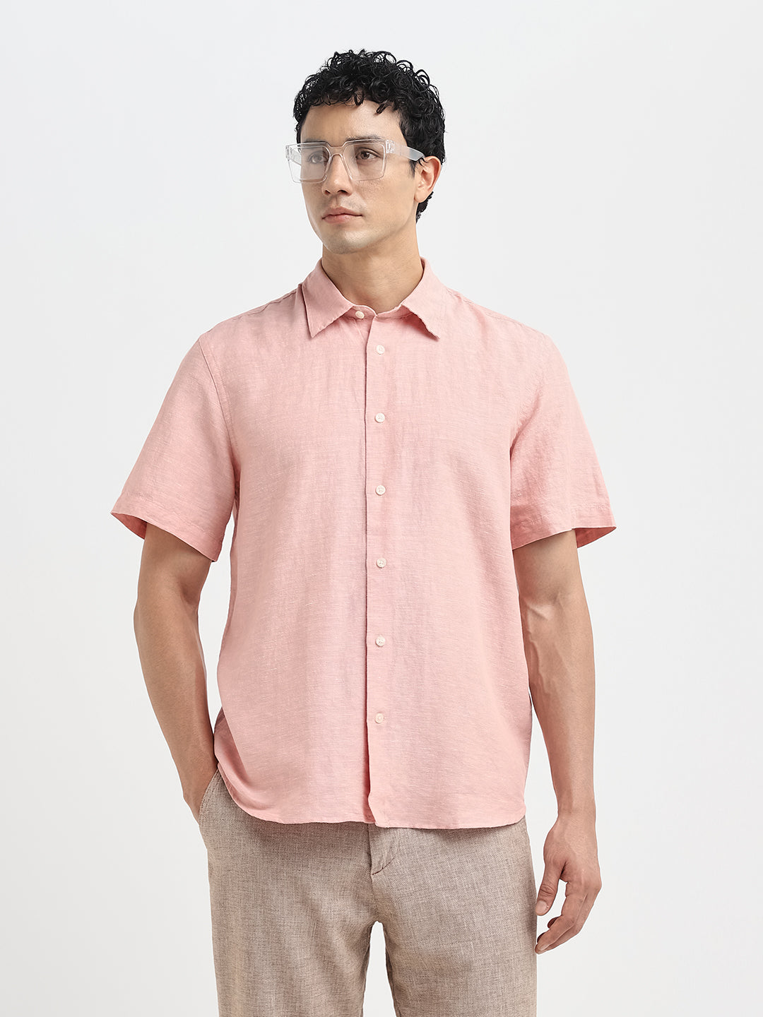 Regular Fit Linen Blend Shirt