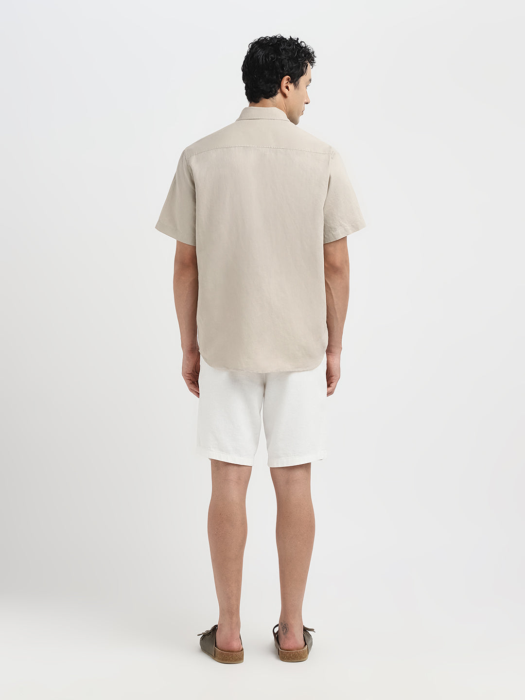 Regular Fit Linen Blend Shirt - Beige