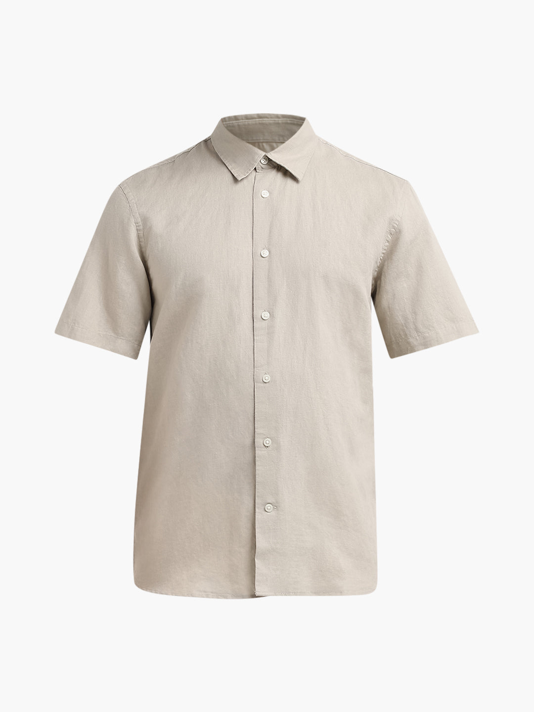 Regular Fit Linen Blend Shirt - Beige